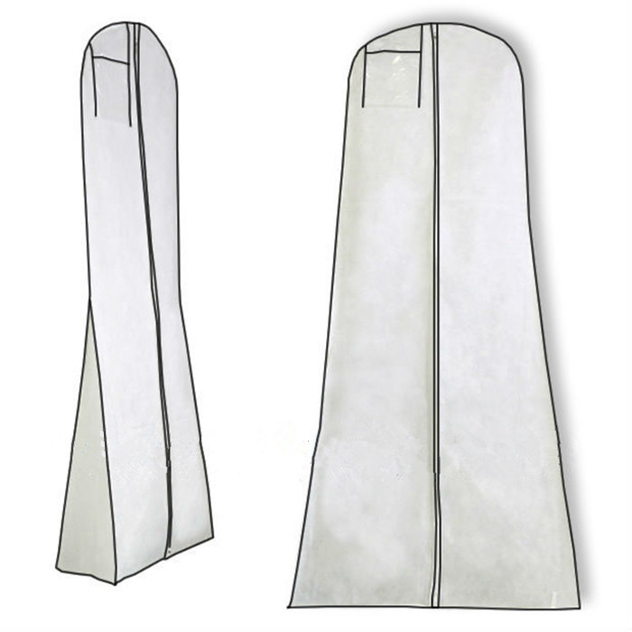 Durable Không thấm nước Suit Garment Bag Màu trắng PP không dệt với Hanger Pocket